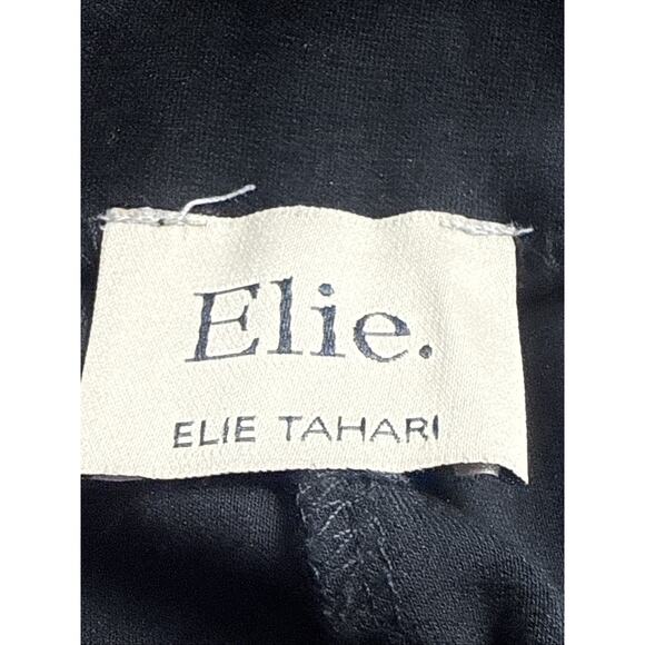 Elie Tahari Black Wide Leg Pants With Gold Buckle Size 6 - Picture 5 of 7